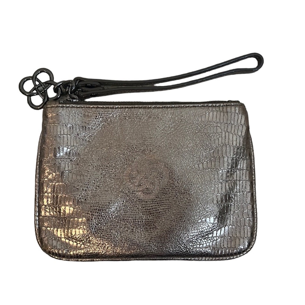 Stella & Dot Lambskin Metallic Soho Wristlet Key Pouch NEW